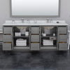 Custom image for Dark Gray with Satin Bronze Trim / White Quartz / No Mirror