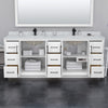 Custom image for White with Brushed Nickel Trim / White Quartz / No Mirror