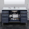 Custom image for Dark Blue with Brushed Nickel Trim / White Quartz / No Mirror