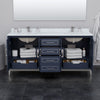 Custom image for Dark Blue with Brushed Nickel Trim / Carrara Cultured Marble / No Mirror