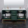 Custom image for Green with Satin Bronze Trim / Carrara Cultured Marble / No Mirror