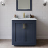 Custom image for Dark Blue with Brushed Gold Trim / White Carrara Marble / 24