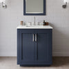 Custom image for Dark Blue with Brushed Nickel Trim / White Quartz / No Mirror