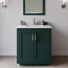 Custom image for Green with Brushed Nickel Trim / White Carrara Marble / 24