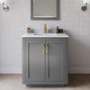 Custom image for Dark Gray with Brushed Gold Trim / White Carrara Marble / No Mirror