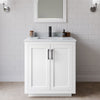 Custom image for White with Matte Black Trim / White Carrara Marble / No Mirror