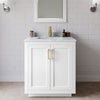 Custom image for White with Brushed Gold Trim / White Carrara Marble / 24