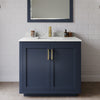 Custom image for Dark Blue with Brushed Gold Trim / Giotto Quartz / No Mirror