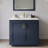 Custom image for Dark Blue with Brushed Gold Trim / White Quartz / 34