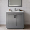 Custom image for Dark Gray with Matte Black Trim / Carrara Cultured Marble / No Mirror