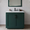 Custom image for Green with Matte Black Trim / White Carrara Marble / 34