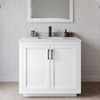 Custom image for White with Matte Black Trim / White Carrara Marble / 34