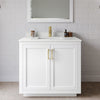 Custom image for White with Brushed Gold Trim / White Quartz / 34
