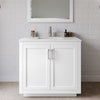 Custom image for White with Brushed Nickel Trim / Carrara Cultured Marble / No Mirror