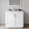 Custom image for White with Brushed Nickel Trim / White Carrara Marble / 34