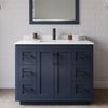 Custom image for Dark Blue with Matte Black Trim / White Cultured Marble / No Mirror