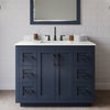 Custom image for Dark Blue with Matte Black Trim / White Quartz / No Mirror