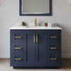 Custom image for Dark Blue with Brushed Gold Trim / Giotto Quartz / No Mirror