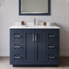 Custom image for Dark Blue with Brushed Nickel Trim / White Cultured Marble / 34
