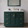 Custom image for Green with Brushed Gold Trim / Carrara Cultured Marble / No Mirror