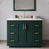 Custom image for Green with Brushed Gold Trim / Giotto Quartz / No Mirror