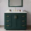 Custom image for Green with Brushed Gold Trim / White Quartz / 34