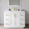 Custom image for White with Brushed Gold Trim / White Cultured Marble / 34
