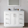 Custom image for White with Brushed Nickel Trim / White Carrara Marble / No Mirror