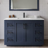 Custom image for Dark Blue with Matte Black Trim / Carrara Cultured Marble / No Mirror