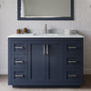 Custom image for Dark Blue with Brushed Nickel Trim / White Carrara Marble / 46