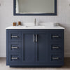 Custom image for Dark Blue with Brushed Nickel Trim / White Cultured Marble / No Mirror