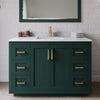 Custom image for Green with Brushed Gold Trim / White Carrara Marble / 46
