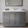 Custom image for Dark Gray with Brushed Gold Trim / White Cultured Marble / 46