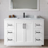 Custom image for White with Matte Black Trim / White Carrara Marble / No Mirror