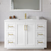 Custom image for White with Brushed Gold Trim / Carrara Cultured Marble / 46