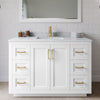 Custom image for White with Brushed Gold Trim / White Carrara Marble / 46