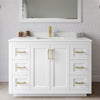 Custom image for White with Brushed Gold Trim / White Quartz / No Mirror