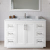 Custom image for White with Brushed Nickel Trim / White Carrara Marble / No Mirror
