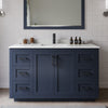 Custom image for Dark Blue with Matte Black Trim / Carrara Cultured Marble / No Mirror