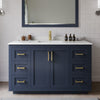 Custom image for Dark Blue with Brushed Gold Trim / Carrara Cultured Marble / 46