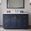 Custom image for Dark Blue with Brushed Gold Trim / White Cultured Marble / 46