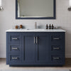 Custom image for Dark Blue with Brushed Nickel Trim / White Carrara Marble / No Mirror