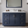 Custom image for Dark Blue with Brushed Nickel Trim / White Cultured Marble / No Mirror