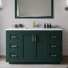Custom image for Green with Brushed Gold Trim / White Carrara Marble / No Mirror