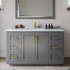 Custom image for Dark Gray with Brushed Gold Trim / White Carrara Marble / No Mirror