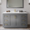 Custom image for Dark Gray with Brushed Gold Trim / White Cultured Marble / 46