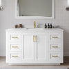 Custom image for White with Brushed Gold Trim / Carrara Cultured Marble / 46