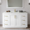 Custom image for White with Brushed Gold Trim / Giotto Quartz / No Mirror