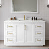 Custom image for White with Brushed Gold Trim / White Quartz / 46