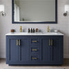 Custom image for Dark Blue with Brushed Gold Trim / White Carrara Marble / 58